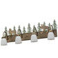 Meyda Lighting Wandering Moose 35" 4-Light Antique Copper and Green Trees Vanity Light With White Shade Glass