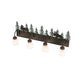 Meyda Lighting Wandering Moose 35" 4-Light Oil Rubbed Bronze & Green Trees Vanity Light With White Shade Glass