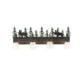 Meyda Lighting Wandering Moose 35" 4-Light Oil Rubbed Bronze & Green Trees Vanity Light With White Shade Glass