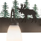 Meyda Lighting Wandering Moose 35" 4-Light Oil Rubbed Bronze & Green Trees Vanity Light With White Shade Glass
