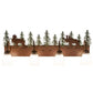 Meyda Lighting Wandering Moose 35" 4-Light Rust & Green Trees Vanity Light With White Shade Glass