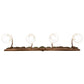 Meyda Lighting Wandering Moose 35" 4-Light Rust & Green Trees Vanity Light With White Shade Glass