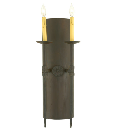 Meyda Lighting Warwick 10" 2-Light Costello Black Wall Sconce