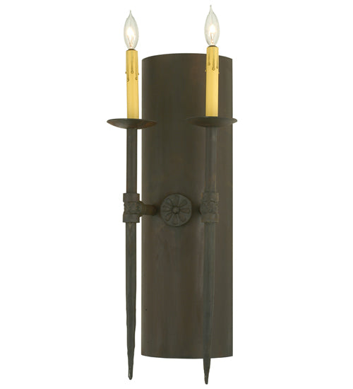 Meyda Lighting Warwick 10" 2-Light Costello Black Wall Sconce
