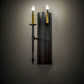 Meyda Lighting Warwick 10" 2-Light Textured Black Wall Sconce With Amber Faux Candlelight
