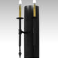 Meyda Lighting Warwick 10" 2-Light Textured Black Wall Sconce With Amber Faux Candlelight