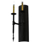 Meyda Lighting Warwick 10" 2-Light Textured Black Wall Sconce With Amber Faux Candlelight