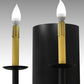 Meyda Lighting Warwick 10" 2-Light Textured Black Wall Sconce With Amber Faux Candlelight