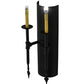 Meyda Lighting Warwick 10" 2-Light Textured Black Wall Sconce With Amber Faux Candlelight