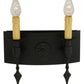 Meyda Lighting Warwick 14" 2-Light Costello Black Wall Sconce With Cream Faux Candlelight