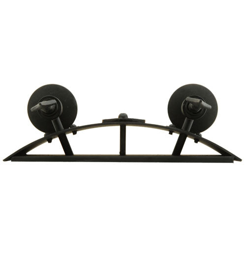 Meyda Lighting Warwick 14" 2-Light Costello Black Wall Sconce With Cream Faux Candlelight