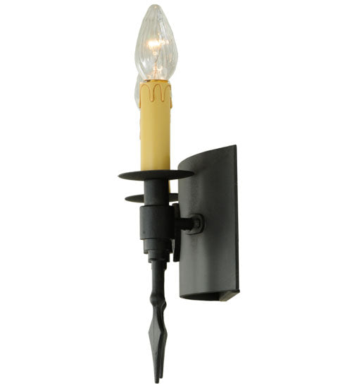 Meyda Lighting Warwick 14" 2-Light Costello Black Wall Sconce With Cream Faux Candlelight