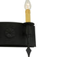 Meyda Lighting Warwick 14" 2-Light Costello Black Wall Sconce With Cream Faux Candlelight
