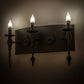 Meyda Lighting Warwick 24" 3-Light Costello Black Wall Sconce