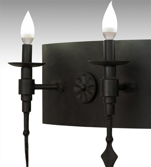 Meyda Lighting Warwick 24" 3-Light Costello Black Wall Sconce