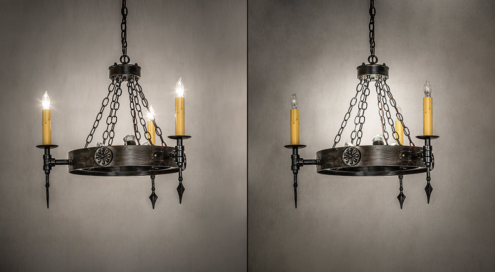 Meyda Lighting Warwick 27" 6-Light Hand Waxed Metal Chandelier