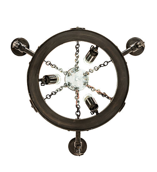 Meyda Lighting Warwick 27" 6-Light Hand Waxed Metal Chandelier