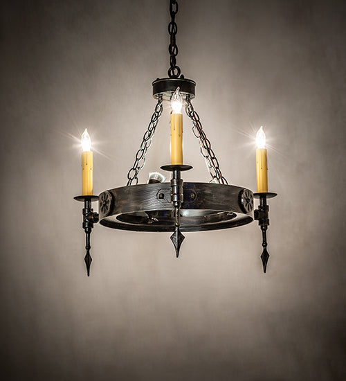 Meyda Lighting Warwick 27" 6-Light Hand Waxed Metal Chandelier