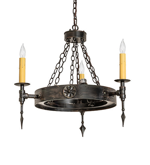 Meyda Lighting Warwick 27" 6-Light Hand Waxed Metal Chandelier