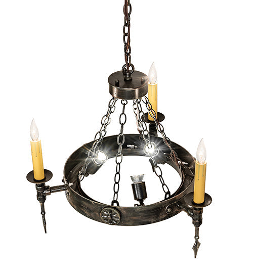 Meyda Lighting Warwick 27" 6-Light Hand Waxed Metal Chandelier