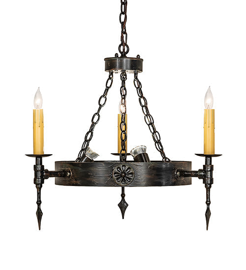 Meyda Lighting Warwick 27" 6-Light Hand Waxed Metal Chandelier