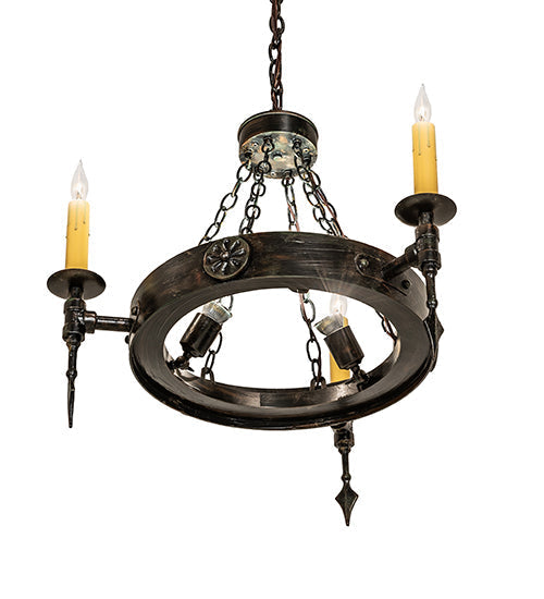 Meyda Lighting Warwick 27" 6-Light Hand Waxed Metal Chandelier