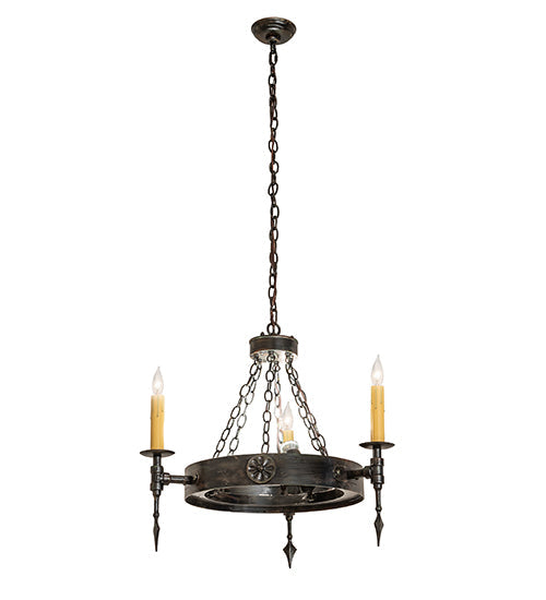 Meyda Lighting Warwick 27" 6-Light Hand Waxed Metal Chandelier