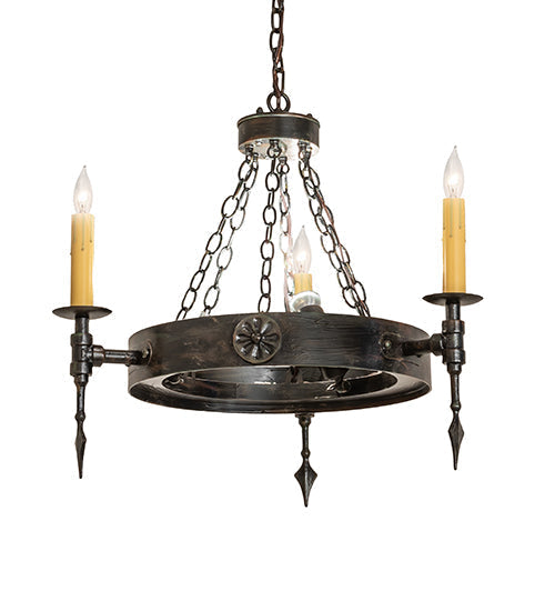 Meyda Lighting Warwick 27" 6-Light Hand Waxed Metal Chandelier