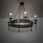 Meyda Lighting Warwick 34" 6-Light Dark Roast Chandelier With Ivory Faux Candlelight