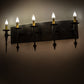 Meyda Lighting Warwick 36" 5-Light Black Textured Wall Sconce With Ivory Faux Candlelight
