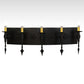 Meyda Lighting Warwick 36" 5-Light Black Textured Wall Sconce With Ivory Faux Candlelight