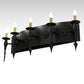 Meyda Lighting Warwick 36" 5-Light Black Textured Wall Sconce With Ivory Faux Candlelight
