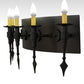 Meyda Lighting Warwick 36" 5-Light Black Textured Wall Sconce With Ivory Faux Candlelight