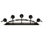 Meyda Lighting Warwick 36" 5-Light Black Textured Wall Sconce With Ivory Faux Candlelight