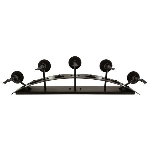 Meyda Lighting Warwick 36" 5-Light Black Textured Wall Sconce With Ivory Faux Candlelight