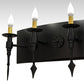 Meyda Lighting Warwick 36" 5-Light Black Textured Wall Sconce With Ivory Faux Candlelight