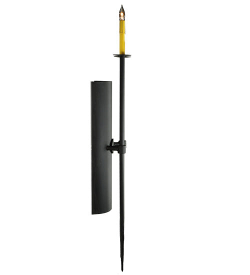 Meyda Lighting Warwick 46" 2-Light Costello Black and Hand Rubbed Iron Wall Sconce With Cream Faux Candlelight