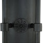 Meyda Lighting Warwick 46" 2-Light Costello Black and Hand Rubbed Iron Wall Sconce With Cream Faux Candlelight