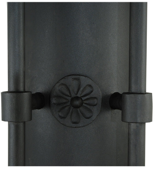 Meyda Lighting Warwick 46" 2-Light Costello Black and Hand Rubbed Iron Wall Sconce With Cream Faux Candlelight