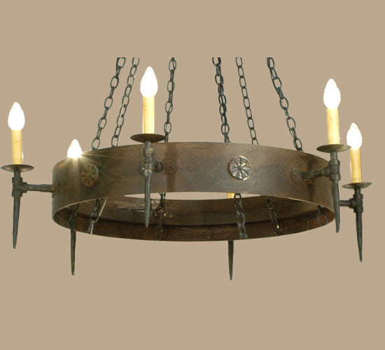 Meyda Lighting Warwick 47" 6-Light Hand Waxed Metal Chandelier