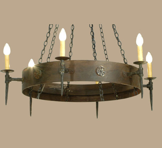 Meyda Lighting Warwick 47" 6-Light Hand Waxed Metal Chandelier