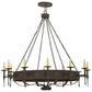 Meyda Lighting Warwick 66" 12-Light Dark Roast Chandelier With Ivory Faux Candlelight