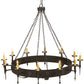 Meyda Lighting Warwick 66" 12-Light Dark Roast Chandelier With Ivory Faux Candlelight