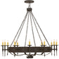 Meyda Lighting Warwick 66" 12-Light Dark Roast Chandelier With Ivory Faux Candlelight