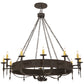 Meyda Lighting Warwick 66" 12-Light Dark Roast Chandelier With Ivory Faux Candlelight