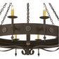 Meyda Lighting Warwick 66" 12-Light Dark Roast Chandelier With Ivory Faux Candlelight