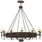 Meyda Lighting Warwick 66" 12-Light Dark Roast Chandelier With Ivory Faux Candlelight