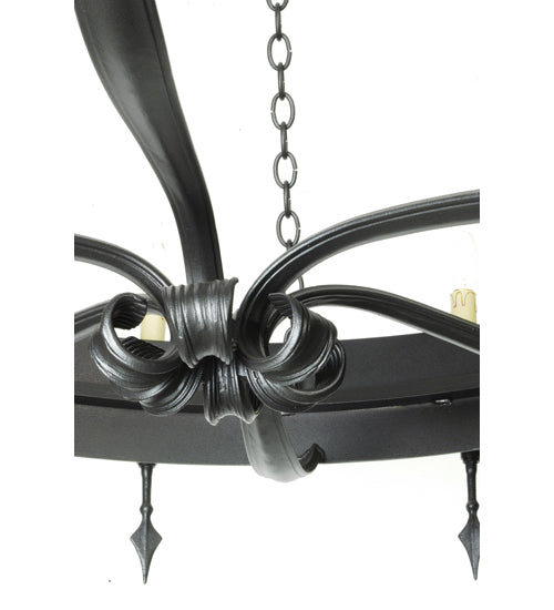 Meyda Lighting Warwick 66" 18-Light 2-Tier Dark Roast Chandelier With Ivory Faux Candlelight
