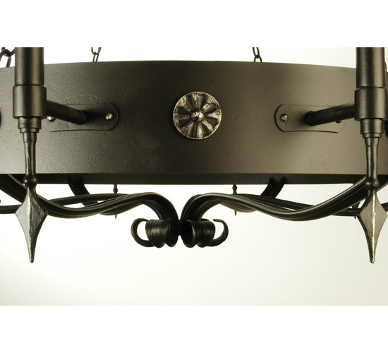 Meyda Lighting Warwick 66" 18-Light 2-Tier Dark Roast Chandelier With Ivory Faux Candlelight
