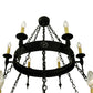 Meyda Lighting Warwick 66" 18-Light 2-Tier Dark Roast Chandelier With Ivory Faux Candlelight